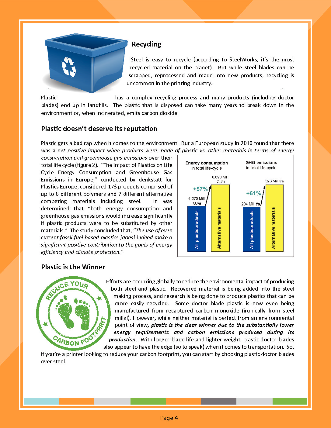 Reduce your Carbon Footprint with Plastic Doctor Blades Flexo Concepts